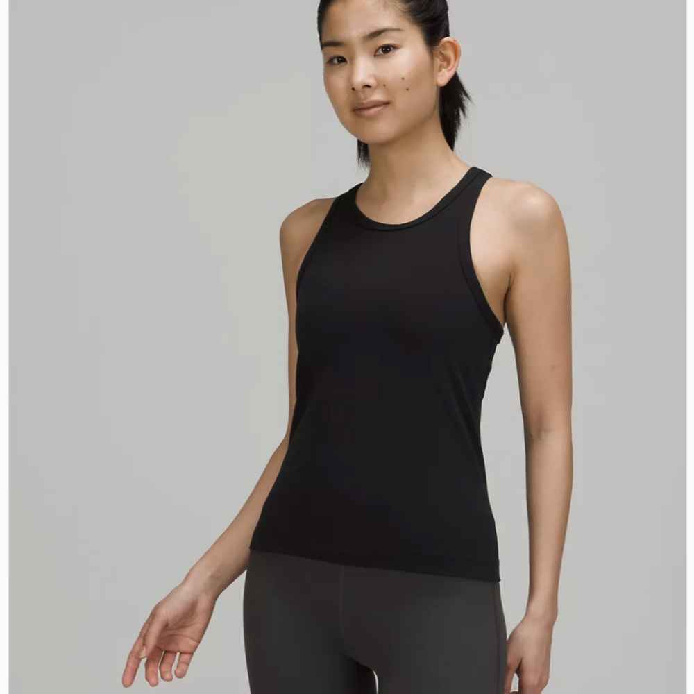 Lululemon Align Waist length Racerback black tank top size 4